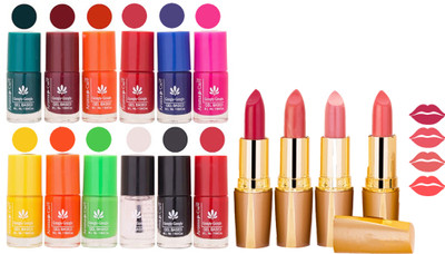 Aroma Care 12 Piece Vibrant Color Nail Polish Combo Set With 4 Rythm Creamy Matte Lipstick Combo 119(Set of 16)
Aroma Care 12 Piece Vibrant Color Nail Polish Combo Set With 4 Rythm Creamy Matte Lipstick Combo 119(Set of 16)