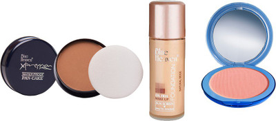 Blue Heaven Xpression Pan Cake (72), Oil Free Foundation (Natural Beige) & Silk On Face Compact (PINK)(Set of 3)
Blue Heaven Xpression Pan Cake (72), Oil Free Foundation (Natural Beige) & Silk On Face Compact (PINK)(Set of 3)