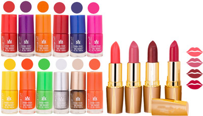 Aroma Care 12 Piece Vibrant Color Nail Polish Combo Set With 4 Rythm Creamy Matte Lipstick Combo 90(Set of 16)
Aroma Care 12 Piece Vibrant Color Nail Polish Combo Set With 4 Rythm Creamy Matte Lipstick Combo 90(Set of 16)
