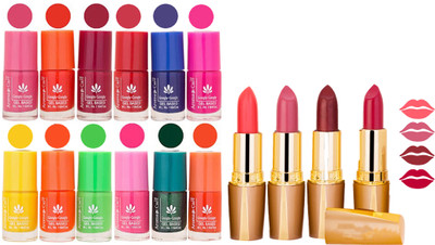 Aroma Care 12 Piece Vibrant Color Nail Polish Combo Set With 4 Rythm Creamy Matte Lipstick Combo 92(Set of 16)
Aroma Care 12 Piece Vibrant Color Nail Polish Combo Set With 4 Rythm Creamy Matte Lipstick Combo 92(Set of 16)