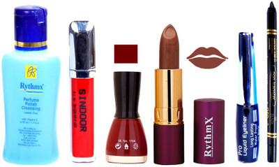 Rythmx Lipstick ,Remover, Sindoor, Nail Polish,EyeLiner,Black Kajal, Makeup kit Combo 12093(Set of 6)
Rythmx Lipstick ,Remover, Sindoor, Nail Polish,EyeLiner,Black Kajal, Makeup kit Combo 12093(Set of 6)