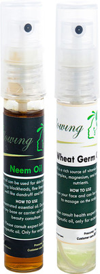 Glowing Buzz Combo of 1 Neem Tree Essential Oil and 1 WheatGerm Essential Oil(Set of 2)