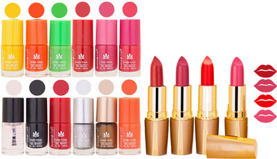 Aroma Care 12 Piece Vibrant Color Nail Polish Combo Set With 4 Rythm Creamy Matte Lipstick Combo 189(Set of 16)
Aroma Care 12 Piece Vibrant Color Nail Polish Combo Set With 4 Rythm Creamy Matte Lipstick Combo 189(Set of 16)