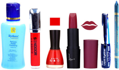 Rythmx Remover, OTG Lipstick, Sindoor, Nail Polish,EyeLiner, Remover,Turqoise Blue Kajal, Makeup kit Combo 10032(Set of 6)
Rythmx Remover, OTG Lipstick, Sindoor, Nail Polish,EyeLiner, Remover,Turqoise Blue Kajal, Makeup kit Combo 10032(Set of 6)