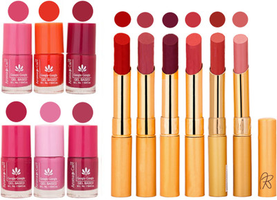 Aroma Care Quick Dry Nail Polish and Rythm Lipstick Combo 1803201978(Set of 12)