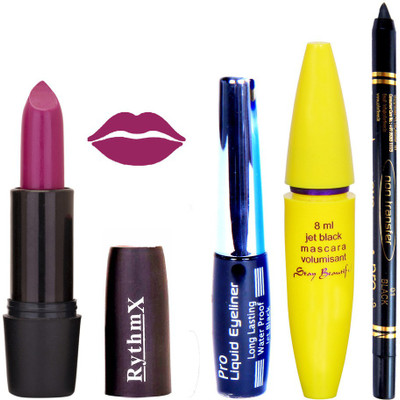 Rythmx Purple Lipstick Bold Look Eyeliner Black kajal Magnum Beauty Maskara Kit 1091(Set of 4)
Rythmx Purple Lipstick Bold Look Eyeliner Black kajal Magnum Beauty Maskara Kit 1091(Set of 4)