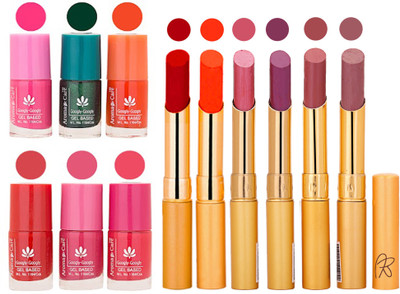 Aroma Care Perfect Combo of Nail Polish and Rythm Lipstick Popular Shades in Wholesale Rate 2332017160(Set of 12)