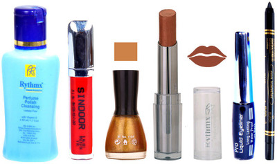 Rythmx Lipstick And Nail Polish + Eyliner + Sindoor + Remover + Kajal Makeup Combo Pack(Set of 6)
Rythmx Lipstick And Nail Polish + Eyliner + Sindoor + Remover + Kajal Makeup Combo Pack(Set of 6)