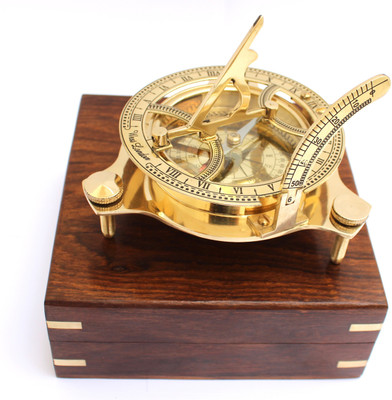 R.R. NAUTICALS 4"Nautical West London Sundial Compass With HandCrafted Wooden box Compass(Gold) 
R.R. NAUTICALS 4"Nautical West London Sundial Compass With HandCrafted Wooden box Compass(Gold)