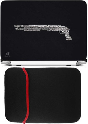 FineArts Spell Gun Laptop Skin with Reversible Laptop Sleeve Combo Set