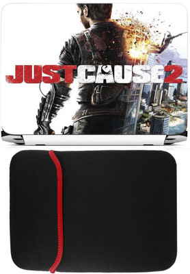 FineArts Just Cause 2 Laptop Skin with Reversible Laptop Sleeve Combo Set