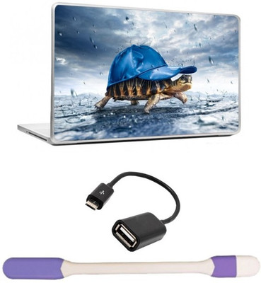 Skin Yard Funny 3D Turtle with Cap in Rain Laptop Skin -14.1 Inchs with USB LED Light & OTG Cable (Assorted) Combo Set
Skin Yard Funny 3D Turtle with Cap in Rain Laptop Skin -14.1 Inchs with USB LED Light & OTG Cable (Assorted) Combo Set