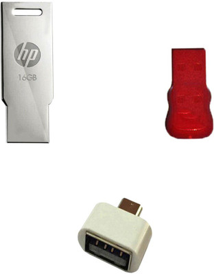 HP V232W 16 GB Pendrive with OTG Adapter and card reader Combo Set