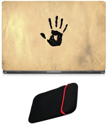 Skin Yard Black Hand Print Sparkle Laptop Skin/Decal with Reversible Laptop Sleeve - 15.6 Inch Combo Set 
Skin Yard Black Hand Print Sparkle Laptop Skin/Decal with Reversible Laptop Sleeve - 15.6 Inch Combo Set
