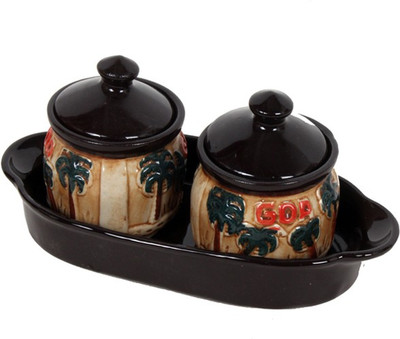 Purpledip Ceramic Pickle Jar Set with Tray, Indian Souvenir from Goa (10056) Condiment Set(Ceramic)
Purpledip Ceramic Pickle Jar Set with Tray, Indian Souvenir from Goa (10056) Condiment Set(Ceramic)