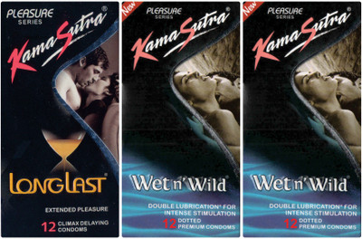KamaSutra Wet n Wild, Longlast, Wet n Wild Condom(Set of 3, 36S)