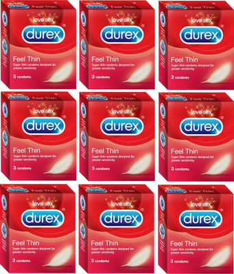 Durex Feel Thin Condom(Set of 9, 27S)