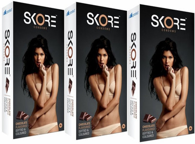 Skore chocalate Condom(Set of 3, 10S)