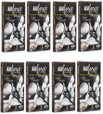 Manforce Coffee Flavoured pack of 8 (24's) Condom(Set of 8, 24S)