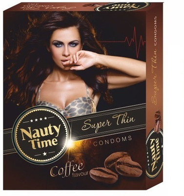 Nauty Time Super Thin Dotted Coffee Flavour Condom(Set of 12, 36S)