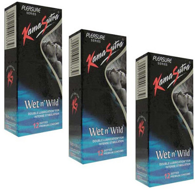 KamaSutra Wet N Wild Dotted Condom(Set of 3, 36S)