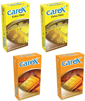 Carex Powershot x 2 and Gold x 2 Condom(Set of 4, 40S)