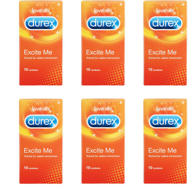 Durex Excite Me Condom(Set of 6, 60S)