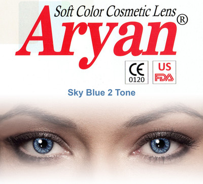 Aryan 2 Tone Sky Blue By Visions India Yearly(-9.50, Colored Contact Lenses, Pack of 2)