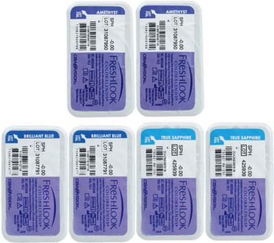 Ciba Vision FreshLook COLORBLENDS Zero Power By Visions India Monthly(True Sapphire-Brilliant Blue-Amethyst-0.00, Colored Contact Lenses, Pack of 6)
Ciba Vision FreshLook COLORBLENDS Zero Power By Visions India Monthly(True Sapphire-Brilliant Blue-Amethyst-0.00, Colored Contact Lenses, Pack of 6)