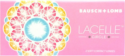 Bausch & Lomb LACELLE CIRCLE Monthly(0, Colored Contact Lenses, Pack of 2)