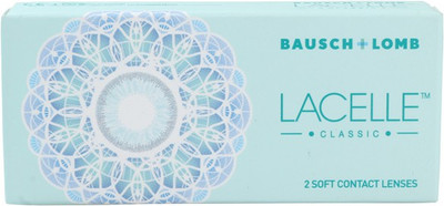 Bausch & Lomb Lacelle Classic Green With Lens Case By VisionsIndia Monthly(-4.50, Colored Contact Lenses, Pack of 2)