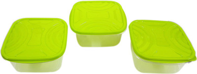 Velgo - 725 ml Plastic Grocery Container(Pack of 3, Green)
