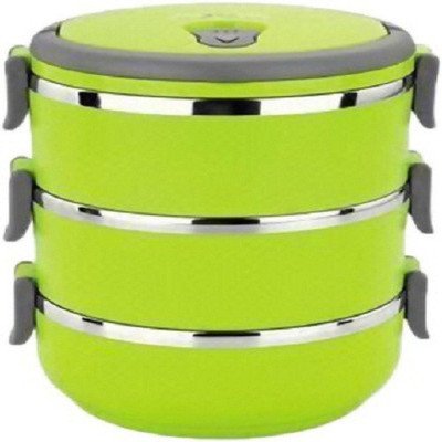 MV Traders - 2100 ml Plastic, Steel Grocery Container(Green)