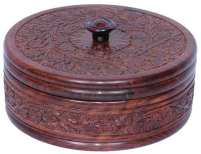 Craftatoz - 1800 ml Wood Grocery Container(Brown)