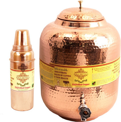 IndianArtVilla Copper Set of 1 Water Pot 11.5 Liter with 1 Thermos Design Bottle 700 ML - 12200 ml Copper Grocery Container(Pack of 2, Brown)
IndianArtVilla Copper Set of 1 Water Pot 11.5 Liter with 1 Thermos Design Bottle 700 ML - 12200 ml Copper Grocery Container(Pack of 2, Brown)