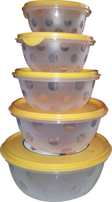 Golddust Ultimate Airtight Serve Fresh - 2500 ml, 1400 ml, 850 ml, 450 ml, 350 ml PP (Polypropylene) Grocery Container(Pack of 5, Yellow, Clear), Clear;yellow
Golddust Ultimate Airtight Serve Fresh - 2500 ml, 1400 ml, 850 ml, 450 ml, 350 ml PP (Polypropylene) Grocery Container(Pack of 5, Yellow, Clear), Clear;yellow