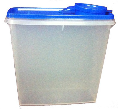 Tupperware - 2300 ml Plastic Grocery Container(White, Blue), Blue;white