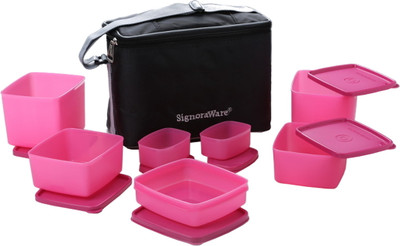 Signoraware Picnic Lunch Box with Bag - 850 ml, 350 ml, 100 ml, 500 ml Plastic Food Storage(Pack of 7, Pink)
Signoraware Picnic Lunch Box with Bag - 850 ml, 350 ml, 100 ml, 500 ml Plastic Food Storage(Pack of 7, Pink)
