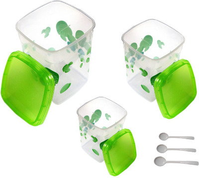 Velgo - 150 ml, 400 ml, 800 ml Plastic Grocery Container(Pack of 3, Green)