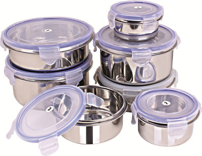 Rema - 100 ml, 200 ml, 300 ml, 350 ml, 500 ml, 650 ml, 750 ml Steel Grocery Container(Pack of 7, Silver)
Rema - 100 ml, 200 ml, 300 ml, 350 ml, 500 ml, 650 ml, 750 ml Steel Grocery Container(Pack of 7, Silver)