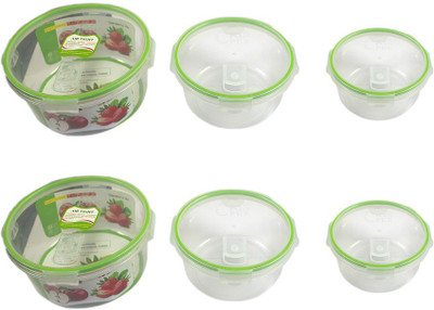 velgo - 250 ml, 500 ml, 830 ml Plastic Grocery Container(Pack of 6, Green)