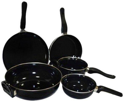 GOLDEN PEARL Induction Bottom Cookware Set(PTFE (Non-stick), 5 - Piece), Black 
GOLDEN PEARL Induction Bottom Cookware Set(PTFE (Non-stick), 5 - Piece), Black