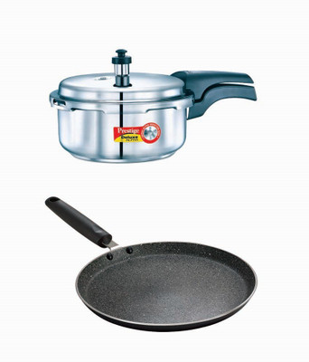 Prestige Deluxe Alpha Stainless Steel 2 Litre Cooker With Granite Omni Tawa 250mm Induction Bottom Cookware Set(Stainless Steel, Aluminium, 2 - Piece), Black;silver 
Prestige Deluxe Alpha Stainless Steel 2 Litre Cooker With Granite Omni Tawa 250mm Induction Bottom Cookware Set(Stainless Steel, Aluminium, 2 - Piece), Black;silver