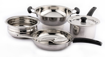 Mahavir Induction Bottom Cookware Set(Stainless Steel, 6 - Piece)
