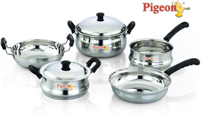 Pigeon Induction Bottom Cookware Set(Stainless Steel, 7 - Piece), Silver;white
Pigeon Induction Bottom Cookware Set(Stainless Steel, 7 - Piece), Silver;white