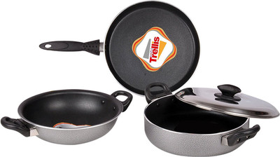 Maple Induction Bottom Cookware Set(Aluminium, 2 - Piece), Multicolor