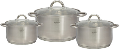 Hoffner 6pc Cook + Serve Set with Induction bottom(16,18,20) Induction Bottom Cookware Set(Stainless Steel, 6 - Piece)
Hoffner 6pc Cook + Serve Set with Induction bottom(16,18,20) Induction Bottom Cookware Set(Stainless Steel, 6 - Piece)