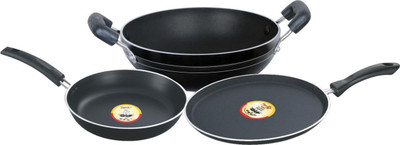 Pigeon Cookware Set(Aluminium, 3 - Piece), Black