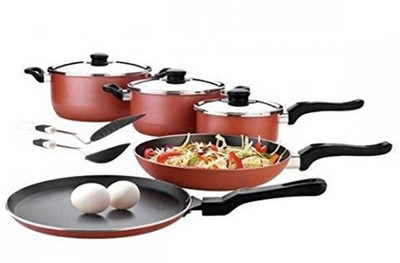 Premier Cookware Set(Aluminium, 10 - Piece), Red