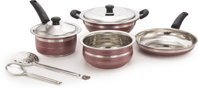 Mahavir 8KLDFSLDHSSRD Induction Bottom Cookware Set(Stainless Steel, 6 - Piece), Red
Mahavir 8KLDFSLDHSSRD Induction Bottom Cookware Set(Stainless Steel, 6 - Piece), Red